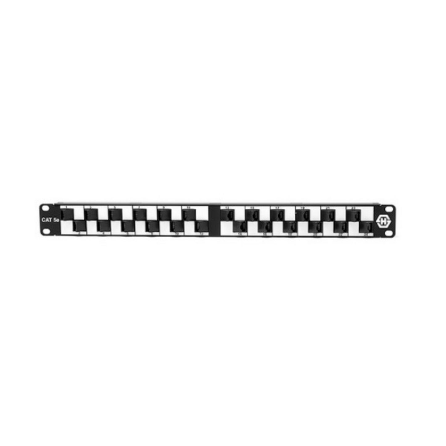 Patch Panel 1U Cat.5e 24 ports Angled Punchdown - Black