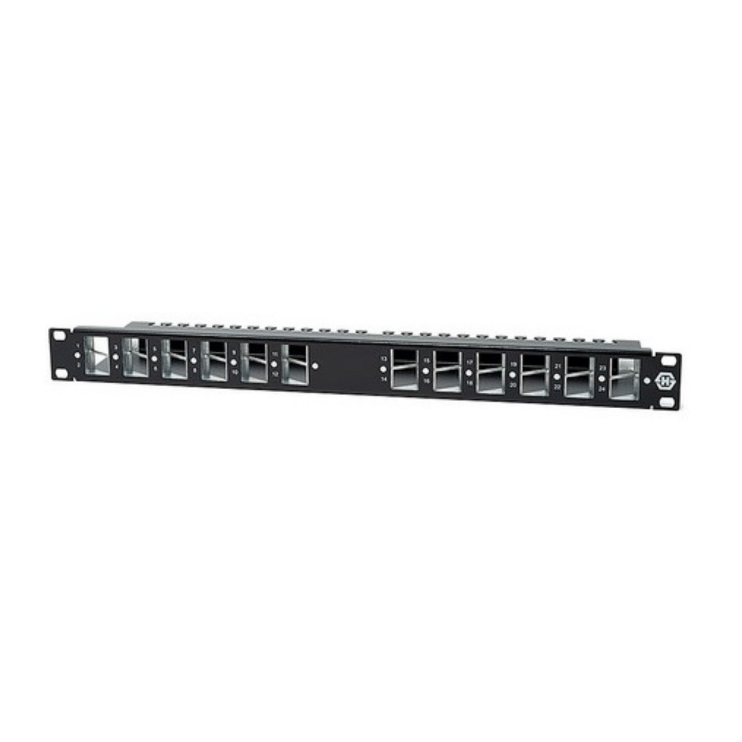 Patch Panel 1U Cat.6A 24 ports Snap-In Flipped two sides - Black