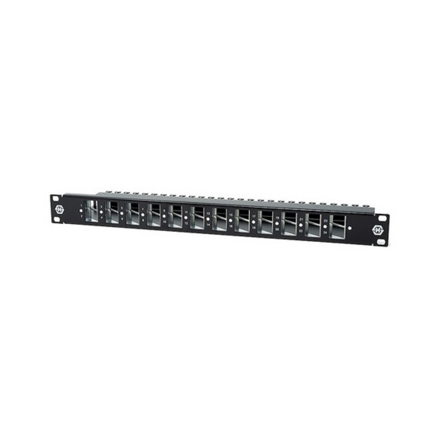 Patch Panel 1U Cat.6A 24 ports Snap-In Flipped one side - Black