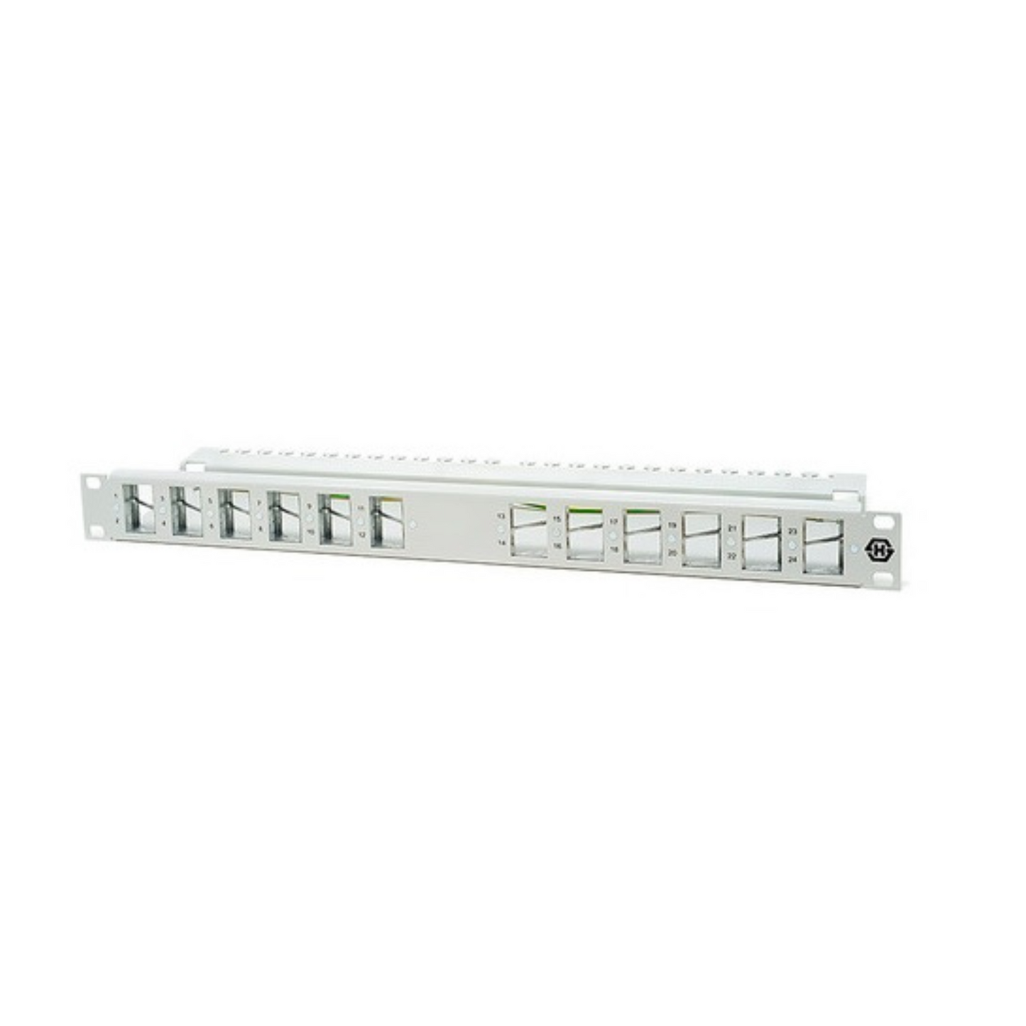 Patch Panel 1U cat.6A 24 ports Snap-In Flipped two sides - Grey