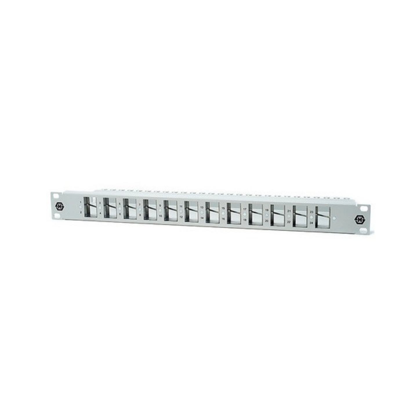 Patch Panel 1U Cat.6A 24 ports Snap-In Flipped one side - Grey