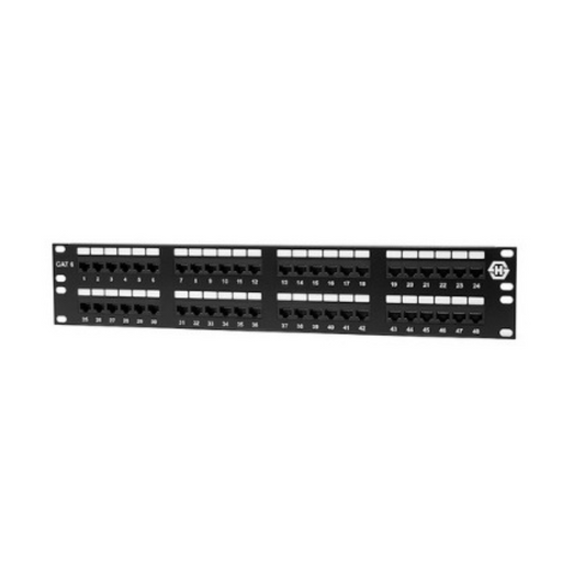 Patch Panel 2U Cat.6  48 ports Punchdown - Black