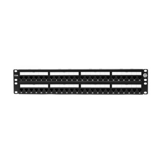 Patch Panel 2U Cat.6A 48 ports Punchdown - Black