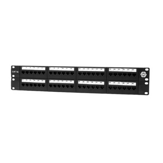 Patch Panel 2U Cat.5e 48 ports Punchdown - Black